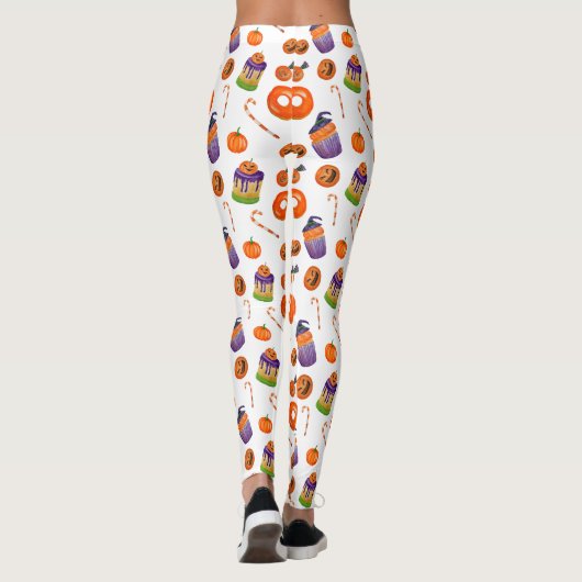 Halloween Snoep Cupcake Leggings | kostuumfeest (Achterkant)