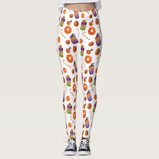 Halloween Snoep Cupcake Leggings | kostuumfeest (Voorkant)