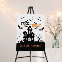 Halloween snoep deurbordje loot bag spookhuis