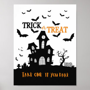 Halloween snoep deurteken spookhuis buit tas poster