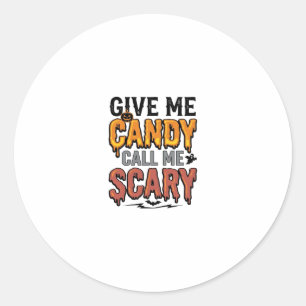 Halloween Snoep Geef Me Snoep Bel Me Schrikbarend_ Ronde Sticker