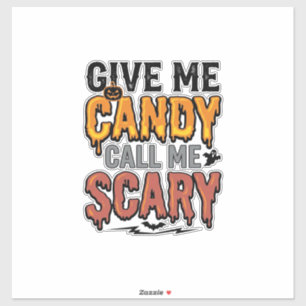 Halloween Snoep Geef Me Snoep Bel Me Schrikbarend_ Sticker