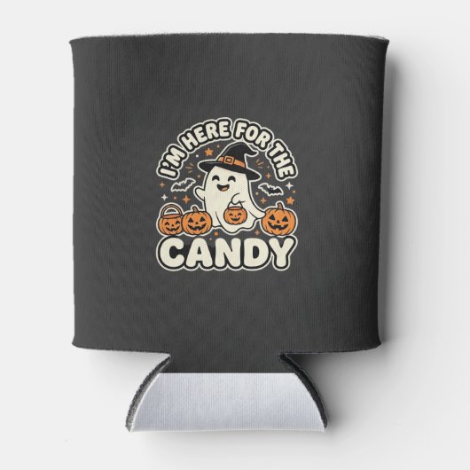 Halloween Snoep Geest Pompoen Ontwerp Blikjeskoeler (Voorkant)