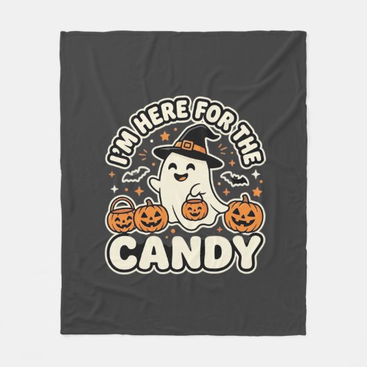 Halloween Snoep Geest Pompoen Ontwerp Fleece Deken (Voorkant)