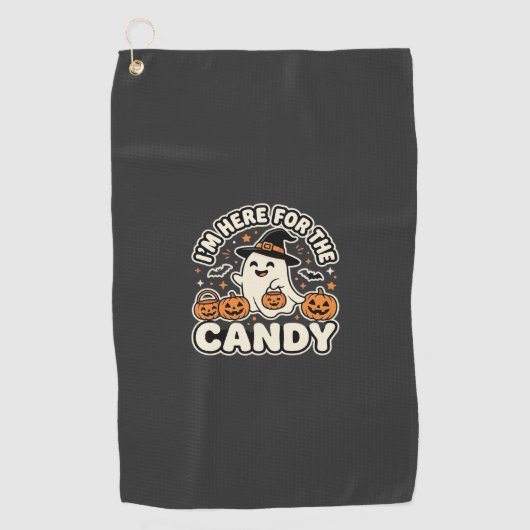 Halloween Snoep Geest Pompoen Ontwerp Golfhanddoek (Voorkant)