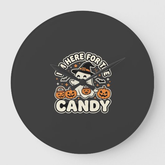 Halloween Snoep Geest Pompoen Ontwerp Grote Klok (Voorkant)