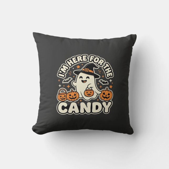 Halloween Snoep Geest Pompoen Ontwerp Kussen (Voorkant)