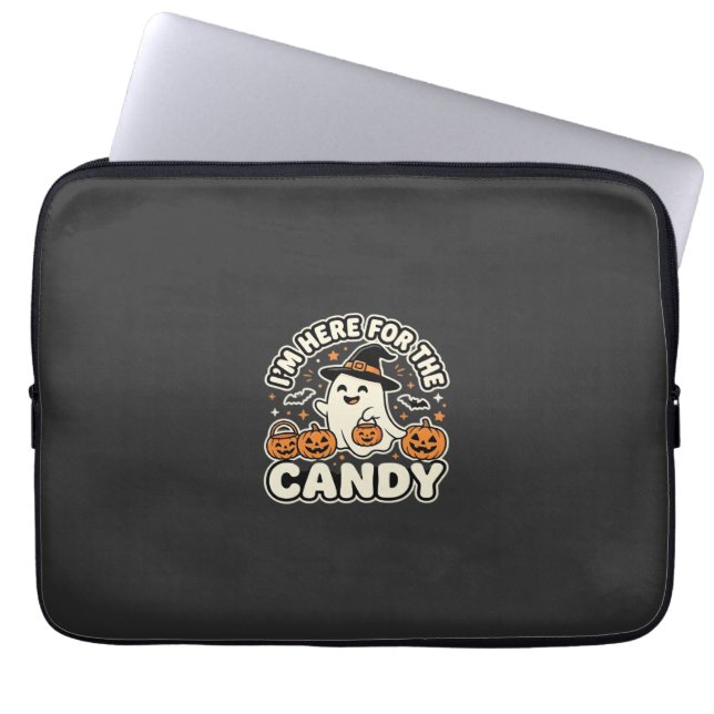Halloween Snoep Geest Pompoen Ontwerp Laptop Sleeve (Voorkant)