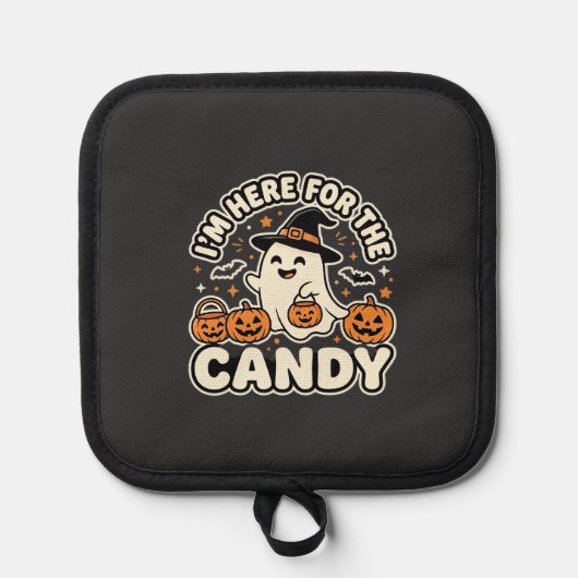 Halloween Snoep Geest Pompoen Ontwerp Pannenlap (Voorkant)