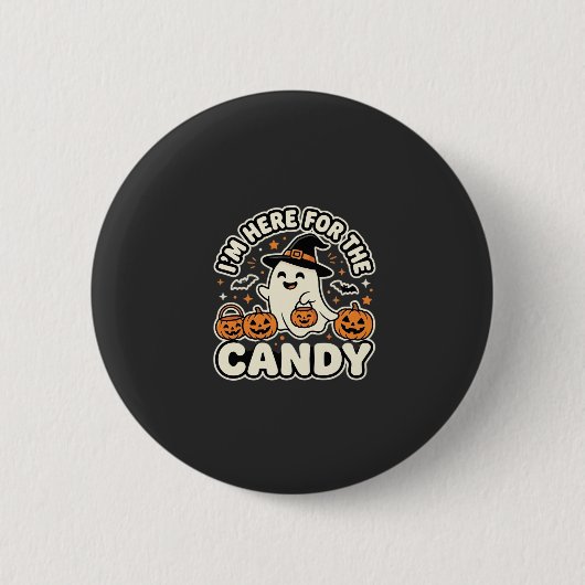 Halloween Snoep Geest Pompoen Ontwerp Ronde Button 5,7 Cm (Voorkant)