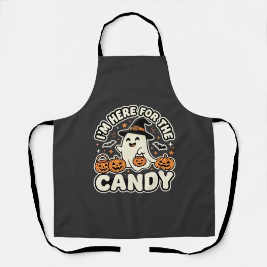 Halloween Snoep Geest Pompoen Ontwerp Schort (Voorkant)