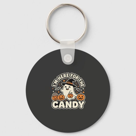 Halloween Snoep Geest Pompoen Ontwerp Sleutelhanger (Voorkant)