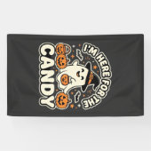 Halloween Snoep Geest Pompoen Ontwerp Spandoek (Horizontaal)