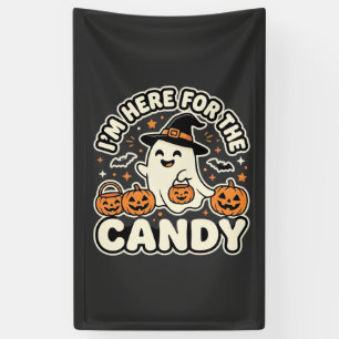 Halloween Snoep Geest Pompoen Ontwerp Spandoek