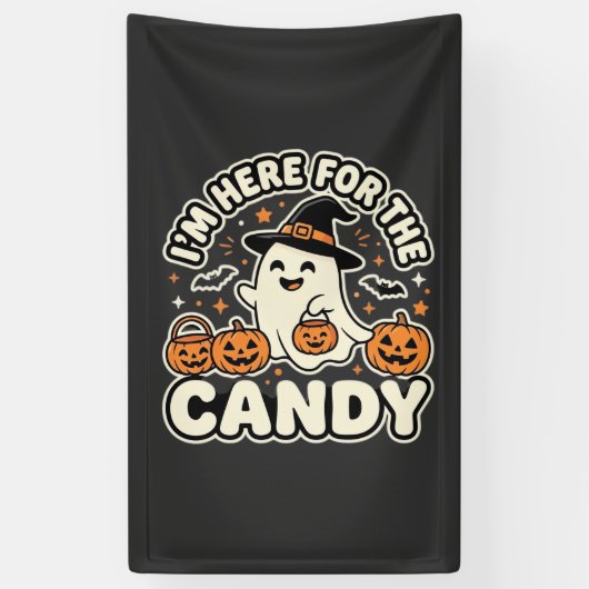 Halloween Snoep Geest Pompoen Ontwerp Spandoek (Verticaal)