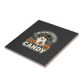 Halloween Snoep Geest Pompoen Ontwerp Tegeltje (Zijkant)