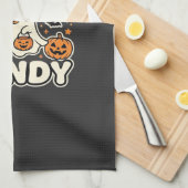 Halloween Snoep Geest Pompoen Ontwerp Theedoek (Quarter Fold)