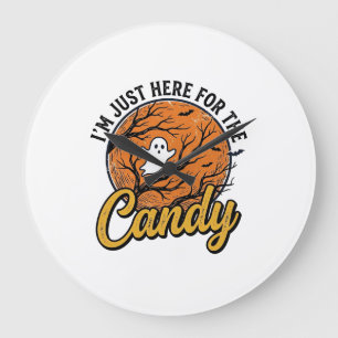 Halloween Snoep Geest Vintage Vector Ontwerp_1 Grote Klok
