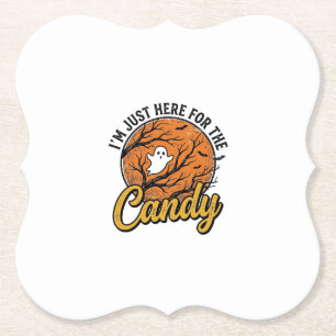 Halloween Snoep Geest Vintage Vector Ontwerp_1 Kartonnen Onderzetters