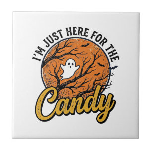 Halloween Snoep Geest Vintage Vector Ontwerp_1 Tegeltje