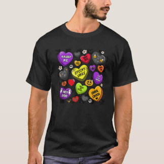 Halloween Snoep Hart Spooky Vibes Trick or treat T-shirt