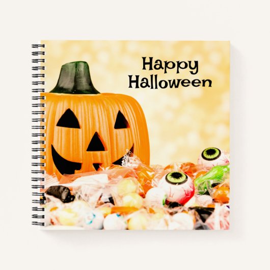 Halloween Snoep Jack o'lantern Notitieboek (Voorkant)