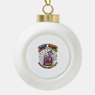 Halloween Snoep Ketel Griezelige Behandelingen Keramische Bal Ornament