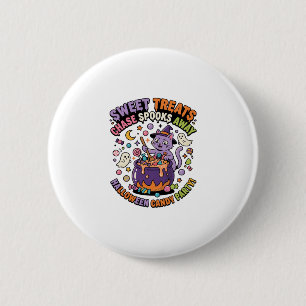 Halloween Snoep Ketel Griezelige Behandelingen Ronde Button 5,7 Cm