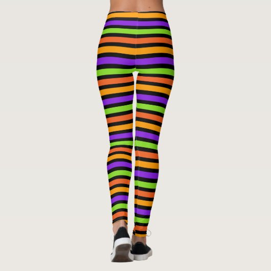 Halloween Snoep Kleuren gestreept kostuum Leggings (Achterkant)