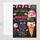 Halloween Snoep Koekjes Kinderen Verjaardagsuitnod Kaart (Voorkant / Achterkant)