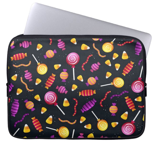 Halloween snoep laptop sleeve (Voorkant)