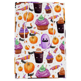 Halloween snoep, lekkernijen en jack-o-lantaarns medium cadeauzakje