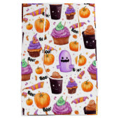 Halloween snoep, lekkernijen en jack-o-lantaarns medium cadeauzakje (Achterkant)