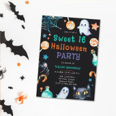 Halloween Snoep Lijst Geesten Zwart Cat Sweet 16 Kaart