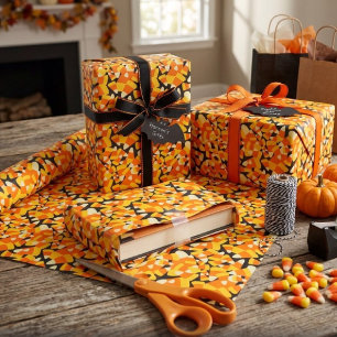 Halloween Snoep Mais Naadloos Patroon Cadeaupapier