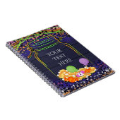 Halloween Snoep Mason Jar Party Ggloed Custom Notitieboek (Rechterzijde)