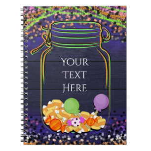 Halloween Snoep Mason Jar Party Ggloed Custom Notitieboek