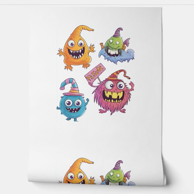 Halloween Snoep Monster Parade Behang (Afrollen)
