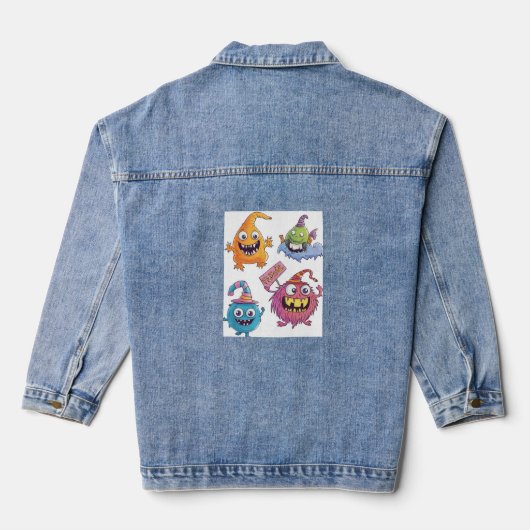 Halloween Snoep Monster Parade Denim Jacket (Achterkant)