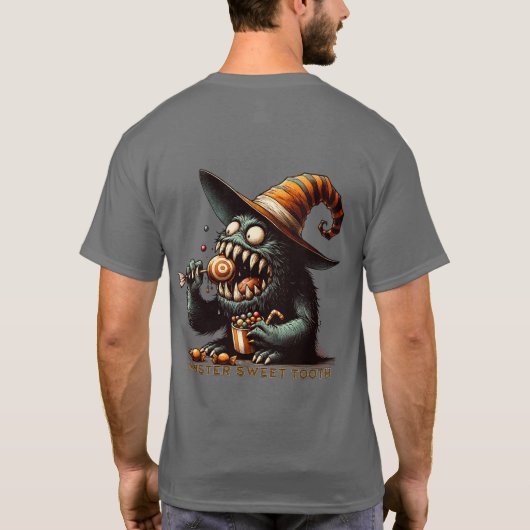  Halloween Snoep Monster T-shirt (Achterkant)