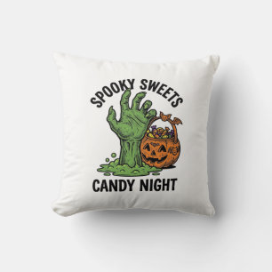 Halloween Snoep Monster Vintage Griezeld Treat Gra Kussen
