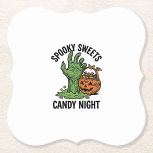 Halloween Snoep Monster Vintage Griezels Behandeli Kartonnen Onderzetters