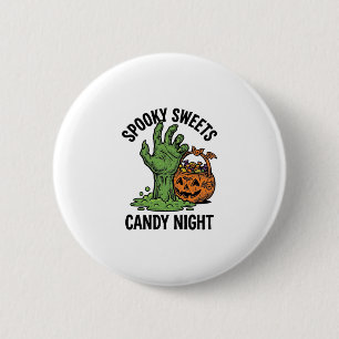 Halloween Snoep Monster Vintage Griezelsnoep Grafi Ronde Button 5,7 Cm