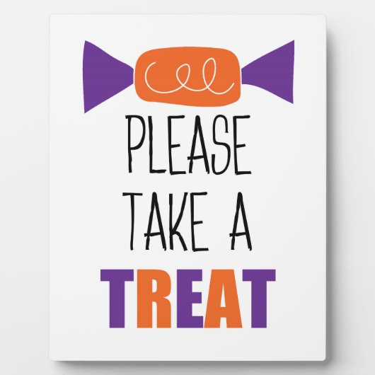 Halloween Snoep Neem één plaque Fotoplaat (Voorkant)
