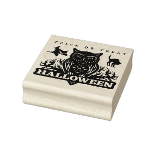 Halloween Snoep of een Leuke Streek Rubberstempel