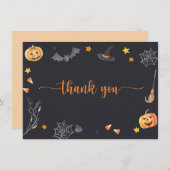 Halloween snoep of een poets bedankkaart (Voorkant / Achterkant)