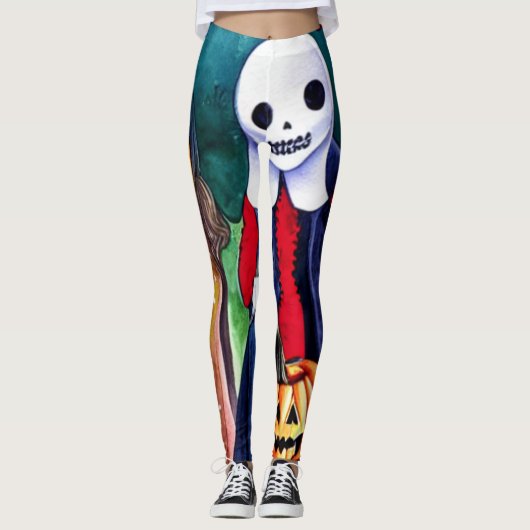Halloween snoep of leven gasten leggings (Voorkant)
