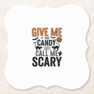 Halloween Snoep of Noem me eng Vintage Grafisch_1 Kartonnen Onderzetters