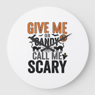 Halloween Snoep of Noem me Schattig Vintage Grafis Grote Klok
