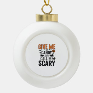 Halloween Snoep of Noem me Schattig Vintage Grafis Keramische Bal Ornament